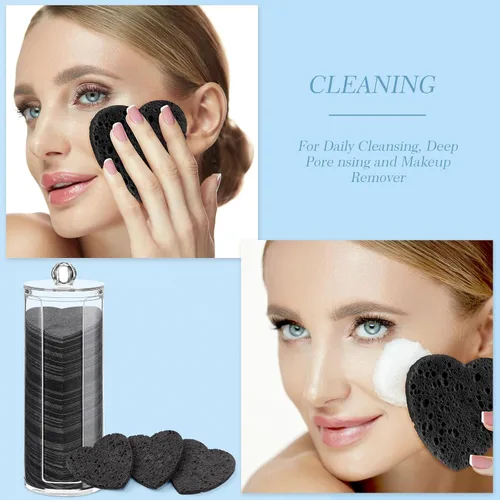 Miniatura 6 de Sieral 120 piezas de esponjas faciales comprimidas con contenedor, almohadillas desechables para la limpieza del rostro, exfoliación, uso estético
