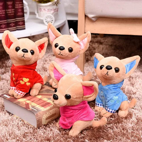 Miniatura 6 de Peluche de Perro Chihuahua, Juguete de Peluche de Perro Chihuahua Relleno, Gran Regalo para Niños Decoración del Hogar (Azul)