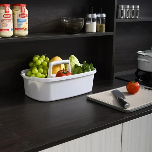 Miniatura 7 de Carrito de almacenamiento de limpieza de plástico ALINK con asa, gran organizador de cesta de ducha para dormitorio, baño, herramienta, jardín