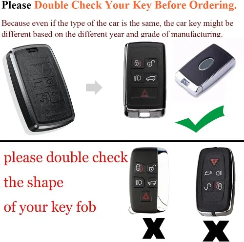 Miniatura 2 de SANRILY Funda para llavero Land Rover 2021 con control remoto sin llave para Range Rover Sport Jaguar XF, llavero de cuero, color negro