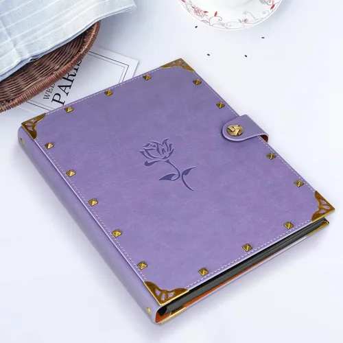 Miniatura 2 de Álbum de recortes de cuero ZEEYUAN, regalo del Día de la Madre, álbum de recortes morado, regalo para abuela, libro de fotos para parejas, libro
