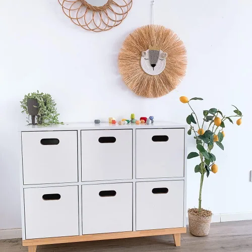 Miniatura 4 de Tapiz para colgar en la pared con cabeza de animal, tejido a mano para colgar en la pared, decoración de pared de dibujos animados, león, tigre, H