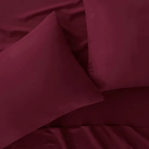 Miniatura 8 de Juego de sábanas de 800 hilos, 4 piezas, color rosa, 100% algodón, para cama tamaño matrimonial, de una sola capa, hilos de algodón de fibra larga