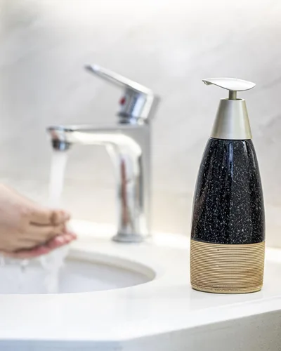 Miniatura 6 de Dispensador de jabón de cerámica con 2 bombas para jabón de manos, champú, loción, acondicionador, botella de jabón recargable de 12 oz con embudo