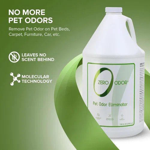 Miniatura 2 de Zero Odor Eliminador de olores de mascotas, removedor de olores de aire y superficie para alfombras, muebles y camas de mascotas, repuesto, 128 onzas