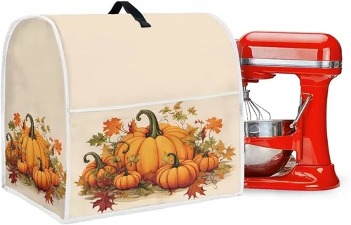 Miniatura 5 de Dreaweet Fall Pumpkin Print Kitchen Mixer Covers for Stand Mixer 4.5-5 qt, Kitchen Aid Accessories and Attachments, Washable