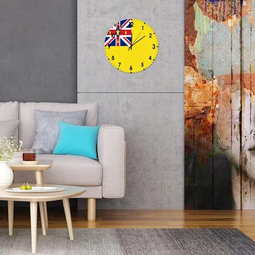 Miniatura 165 de Cheyan Reloj de pared con bandera de Canadá de 12 pulgadas, silencioso, sin tictac, de PVC, funciona con pilas, reloj redondo decorativo, regalo
