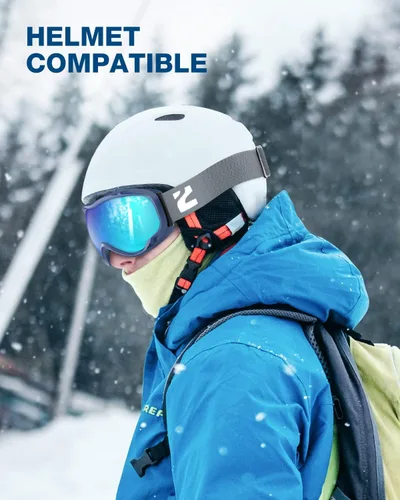 Miniatura 7 de ZIONOR Lagopus Gafas de protección UV para esquí y snowboard, antiniebla, para hombres, mujeres, jóvenes