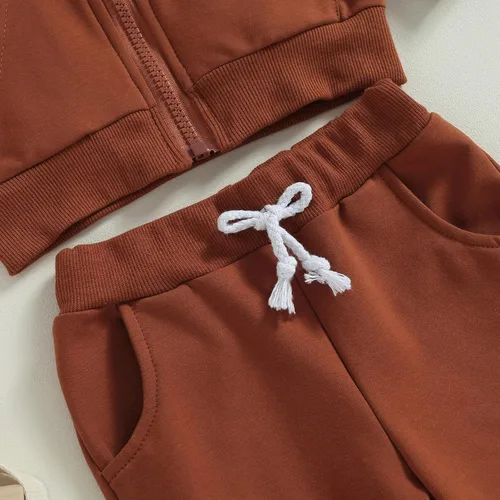 Miniatura 6 de Conjunto de ropa para niños pequeños, sudadera de retazos, manga larga, pantalones sólidos, para otoño e invierno