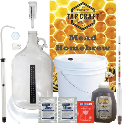 Kit de fabricación de hidromiel prémium - Un galón - Haz tu propio kit de hidromiel - Fabricación de hidromiel - Grandes ideas de regaloUn galón