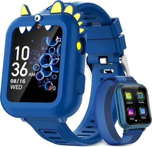 Miniatura 11 de Reloj Inteligente para Niñas Regalo de 3-12 Años con 39 Juegos Despertador Cámara Video Reproductor de Música Podómetro Linterna 12/24 hr Pantalla