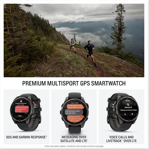 Miniatura 2 de Garmin fēnix® 8 Pro, 47mm, pantalla AMOLED, Smartwatch GPS multideporte premium conectado, tecnología inReach®, zafiro, titanio DLC gris carbón