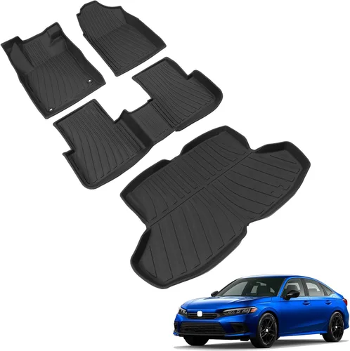 Miniatura 33 de powoq Tapete de suelo compatible con Honda Pilot 2016-2022 con alfombrilla de respaldo, forro de carga de repuesto para accesorios Honda Pilot
