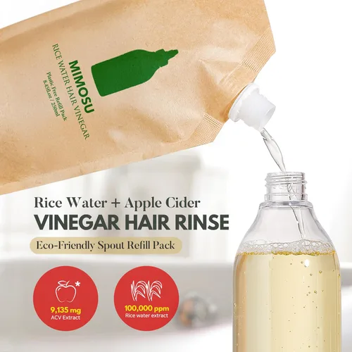 Miniatura 3 de mimosu Enjuague capilar con vinagre de sidra de manzana con recambio de agua de arroz, 8.45 onzas, acondicionador de limpieza para el crecimiento