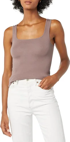 Miniatura 2 de Tienda Essentials Camiseta de tirantes de cuello cuadrado ajustada para mujer, paquete de 2