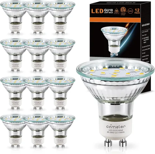 Miniatura 12 de comzler Bombilla LED GU10, 2700 K blanco cálido suave, equivalente a halógeno de 50 W, repuesto de iluminación de riel empotrado, 120 V, 4 W, 400