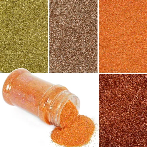 Miniatura 3 de TORC Juego de purpurina fina dorada de 6 onzas para adornos de Navidad, decoración de resina, manualidades, artes, slime, cosméticos oro+naranja