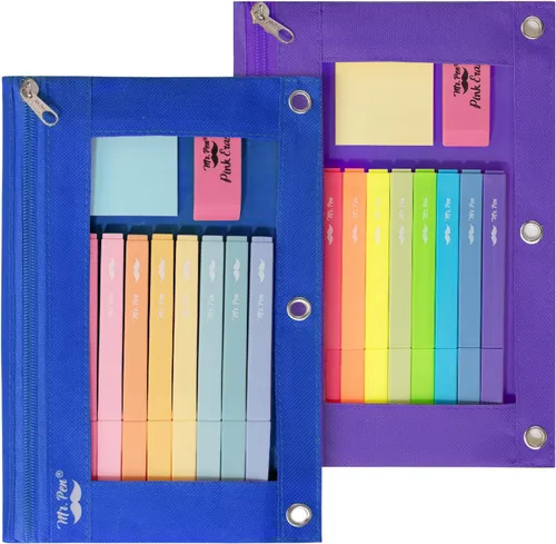 Miniatura 33 de Mr. Pen - Estuche para lápices de 2 piezas - Estuche con cremallera para lápices para carpeta de 3 anillas