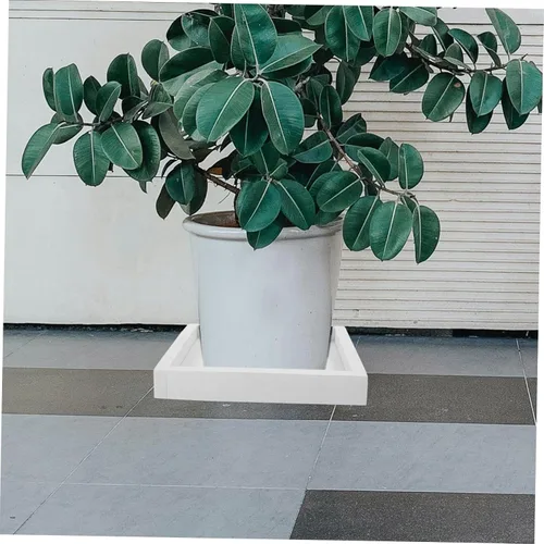Miniatura 6 de MERRYHAPY Bandeja cuadrada de imitación de cemento para macetero, alfombra cuadrada para exteriores, bandeja decorativa decorativa para plantas
