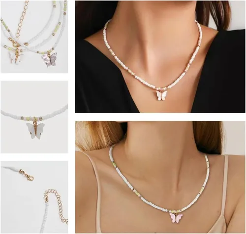 Miniatura 5 de linsuiyyds Small Girls Jewelry Organizer,Butterfly Necklaces For Teen Girls,Teenage Girls Gfts Ideas,Bridesmaid Gifts, Christmas Gifts (white, M)