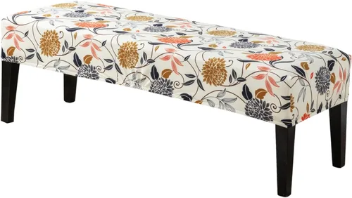 Miniatura 10 de CRFATOP Funda de cojín rectangular estampada para banco de comedor, elástica, extraíble y lavable, protector de banco tapizado para comedor, sala