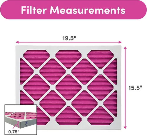 Miniatura 3 de Colorfil - Filtro de aire de 16 x 20 x 1 pulgadas, filtros que cambian de color para olores de gatos y perros, filtro de CA MERV 8 para pelo y polvo
