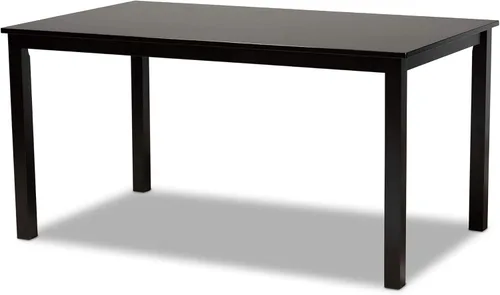 Miniatura 3 de Baxton Studio Petrina - Juego de comedor tapizado de tela gris, madera con acabado marrón expreso, 7 piezas