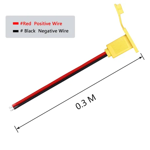 Miniatura 4 de CERRXIAN Cable desnudo macho XT90 de 1 pie 10 AWG con panel de montaje, enchufe macho XT90 con panel Mout para abrir cable desnudo para RC Lipo
