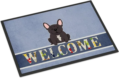Caroline's Treasures BB5590MAT - Tapete de bienvenida con diseño de bulldog francés de 18 x 27 pulgadas, para interiores y exteriores, para entrada,