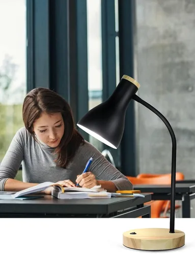 Miniatura 2 de LALISU Lámpara de escritorio de metal, lámpara de mesa, luces de lectura, lámparas de escritorio de arco para dormitorio, lámpara de cabecera