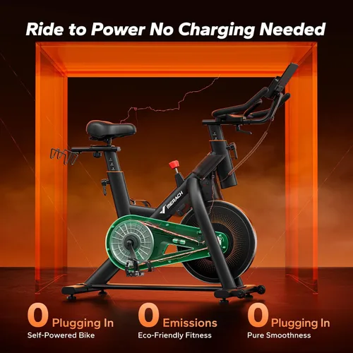 Miniatura 2 de Merach Magnetic Exercise Bike, Heavy Duty Stationary Bike with Automated Resistance, 300 350 Lbs Weight Capacity, Low Noise Indoor Workout Bike for