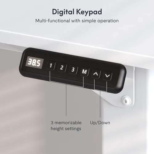 Miniatura 5 de SANODESK Escritorio de pie de 4 patas, escritorio eléctrico ajustable en altura con ajustes preestablecidos de memoria para oficina en casa, Blanco