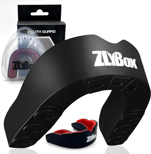 Protector bucal deportivo de doble capa para adultos y jóvenes con funda, protección dental para boxeo, fútbol, artes marciales mixtas, hockey,