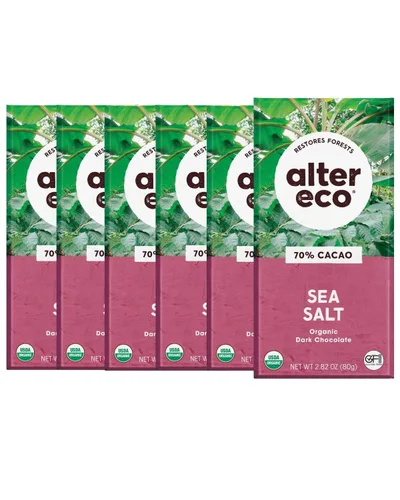 Miniatura 10 de Alter Eco Barras de chocolate negro Cacao oscuro puro, comercio justo, orgánico, sin OMG, sin gluten (paquete de 4 quinoa crujiente)