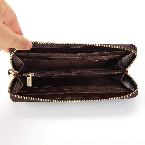 Miniatura 3 de Cartera larga de cuero para hombre, bolso de mano grande para negocios, tarjetero para teléfono, regalo para hombres, padre, hijo, marido, novio