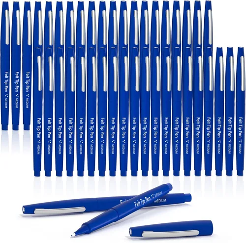 Miniatura 14 de Bolígrafos de punta de fieltro de 20 colores, bolígrafos de punta media, bolígrafos de colores surtidos Lelix para diario, escribir, tomar notas