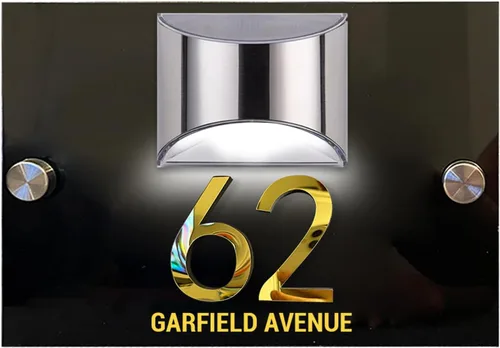 Miniatura 16 de Placa solar personalizada con números de casa, placa LED moderna para puerta, letrero acrílico para casa de jardín, montaje en la pared para casa
