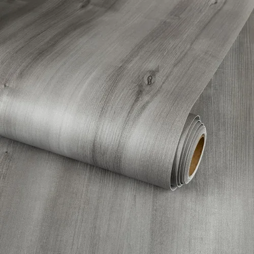 Miniatura 10 de Azulejos de suelo de despegar y pegar: rollo de 11.8x137.8 pulgadas con textura de grano de madera, pisos de vinilo autoadhesivos e impermeables sin