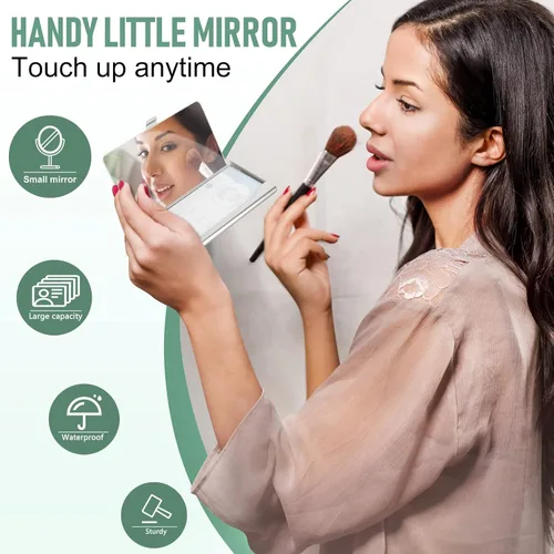 Miniatura 5 de Swooflia Funda de metal para tarjetas de visita para mujeres y hombres, Gris Mármol, Minimalista