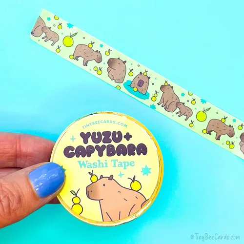 Miniatura 4 de Tiny Bee Cards Cinta Washi Capybara y Yuzu