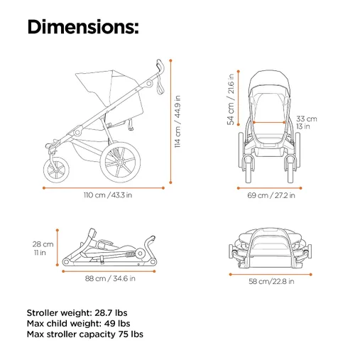 Miniatura 4 de Thule Urban Glide 4-Rueda Individual para Niño Todo Terreno, Sistema de Suspensión Completa, Neumáticos Llenos de Aire, Asiento Erguido