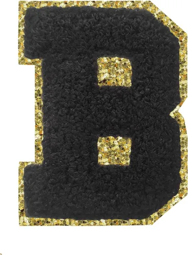 Miniatura 158 de SPRT - Parches de letras de chenilla universitaria con purpurina, parche de letras blancas para planchar con letras del alfabeto para disfraz