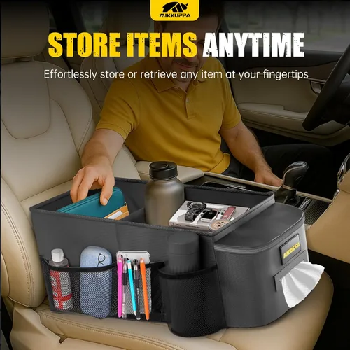 Miniatura 4 de MIKKUPPA Organizador de Asiento de Coche - Organizador para Asiento Delantero del Pasajero y Asiento Trasero con Caja de Paños y Portavasos, Caja