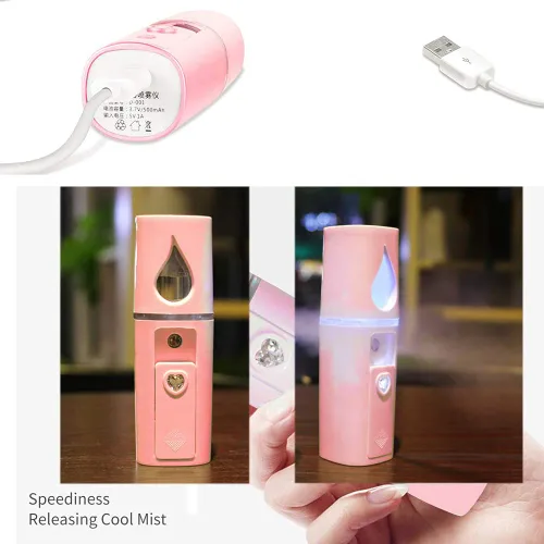 Miniatura 5 de Nano Facial Vapor Mist Spray Extensiones de pestañas Limpieza de poros Agua SPA Hidratante Rociador Facial Hidratante USB Recargable Mini