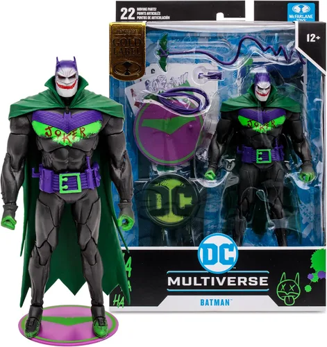 Miniatura 8 de McFarlane Toys - DC Multiverse Batman White Knight (Jokerized), figura de acción de 7 pulgadas, etiqueta dorada