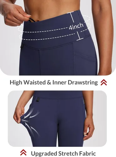 Miniatura 33 de baleaf Leggings con forro polar para mujer, impermeables, pantalones de senderismo de invierno, mallas térmicas para correr, bolsillos