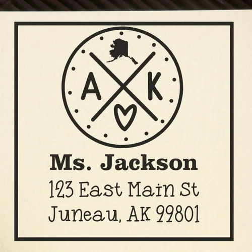 Miniatura 8 de Sello entintado moderno con nombre y dirección del estado de Alabama – Sello de dirección de devolución personalizado para invitaciones de despedida
