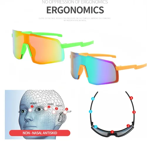 Miniatura 4 de SANPLMG UV400 Paquete de 2 gafas de sol deportivas sin marco para niños y niñas, ciclismo, béisbol, golf, jóvenes, gafas de sol deportivas
