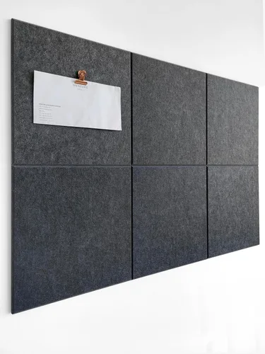 Miniatura 53 de Tabla de corcho alternativa de 24 x 36 pulgadas, paquete de 6 azulejos de pared de fieltro con pestañas adhesivas extraíbles seguras, tableros