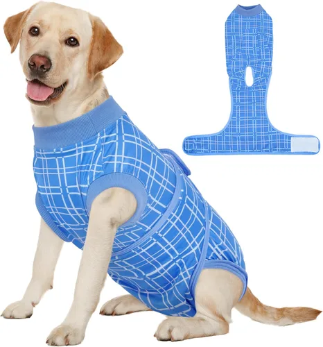 Miniatura 24 de Kuoser Traje de cirugía para perro, cómodo traje de recuperación para perros hembras para cirugía, mameluco protector posoperatorio, alternativa